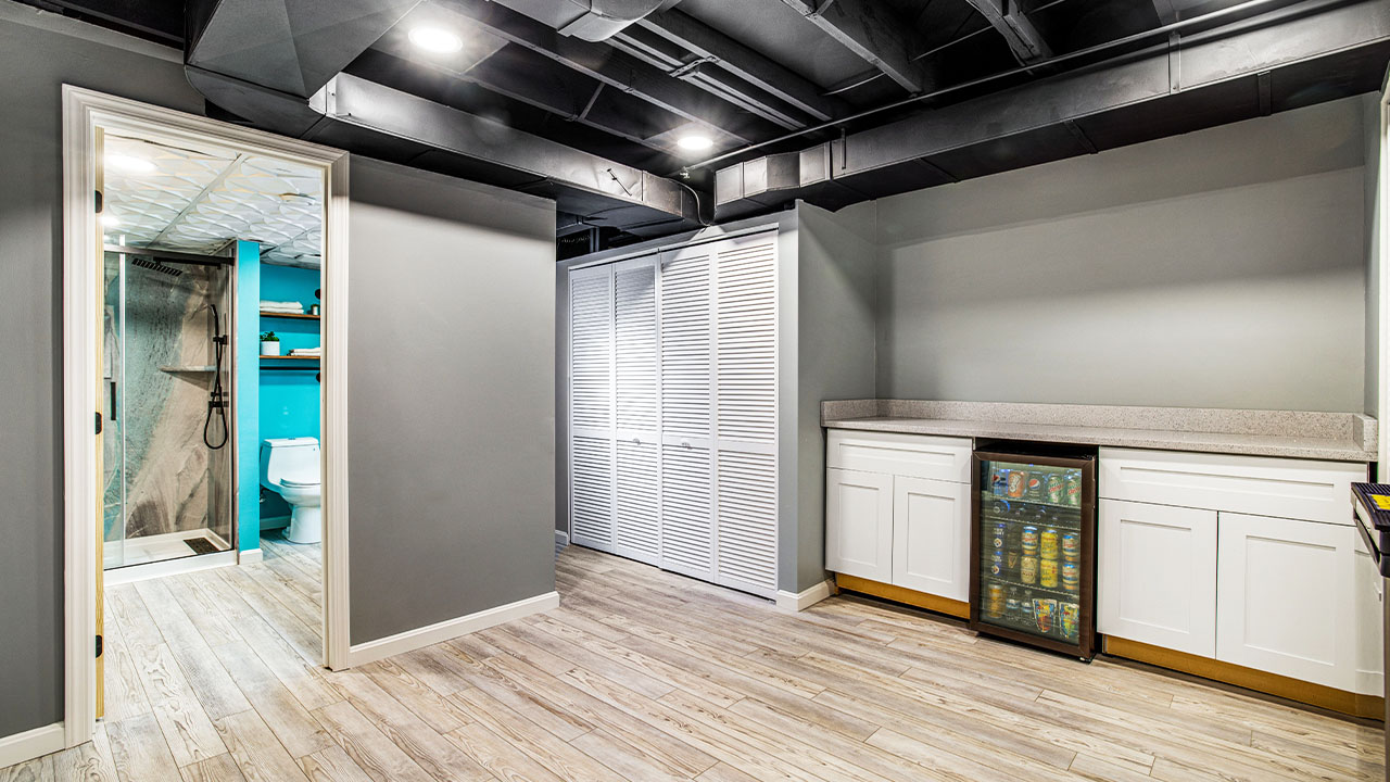 Basement addition installation in Pittsburgh