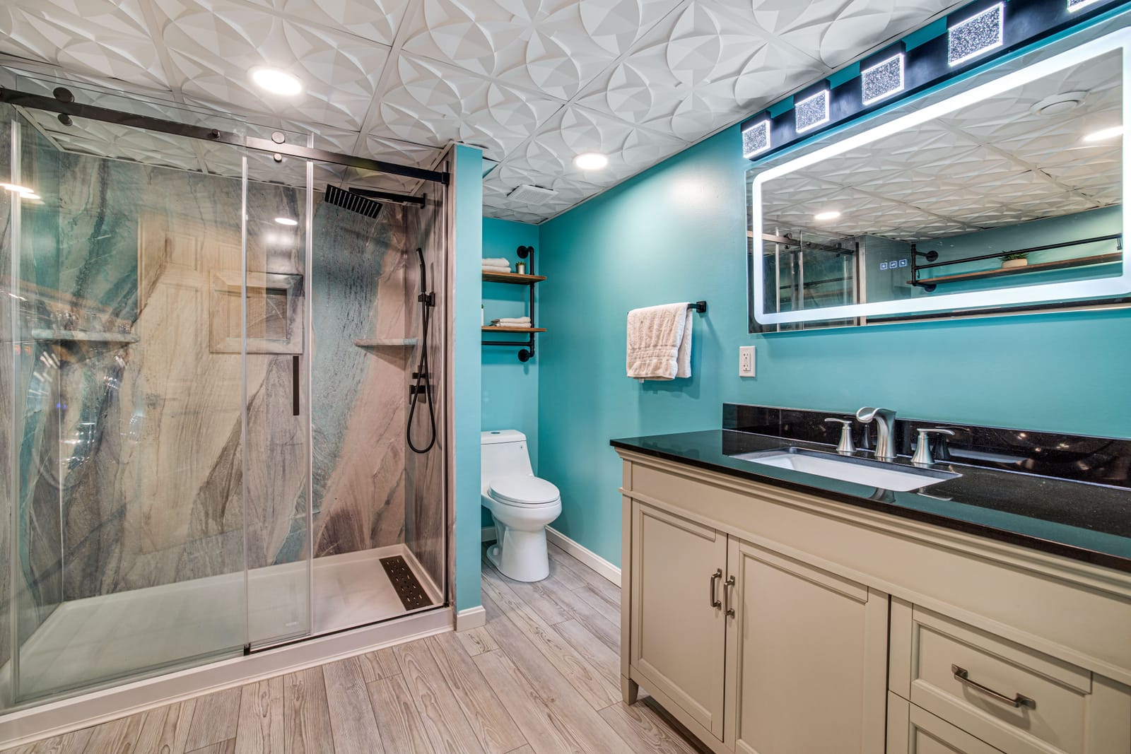 Basement lighting installation in Pittsburgh