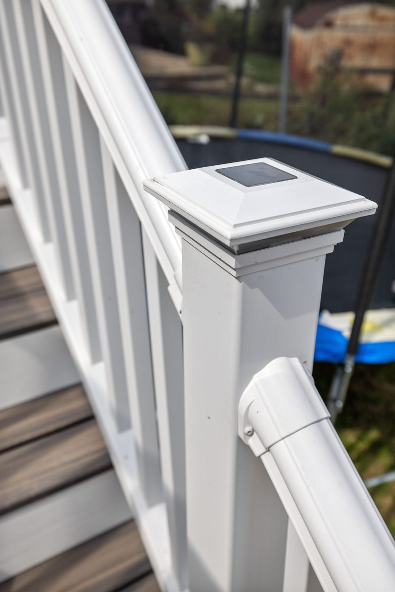 Deck stair railing detail in Pittsburgh