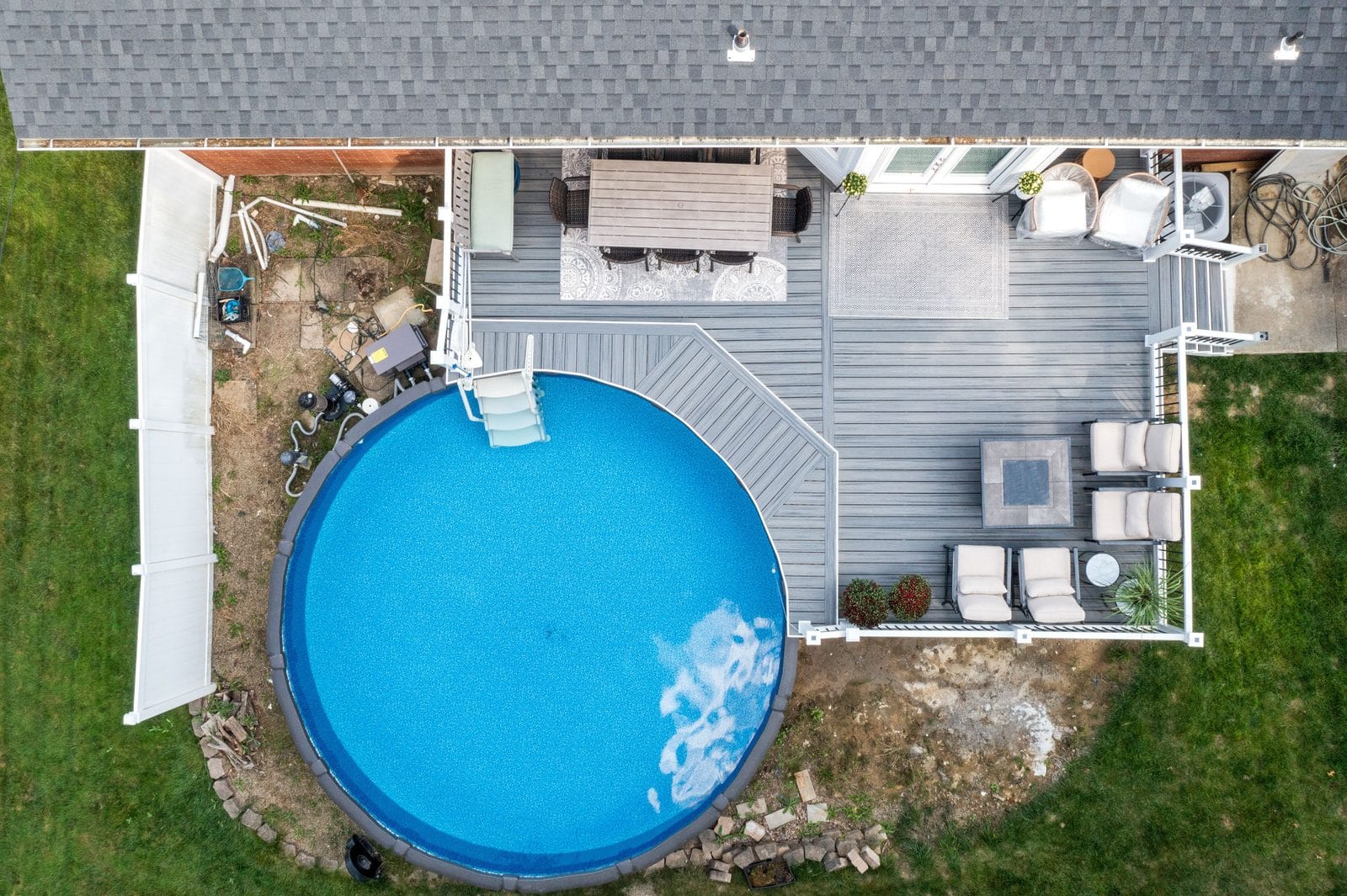 Drone view of composite deck in Pittsburgh