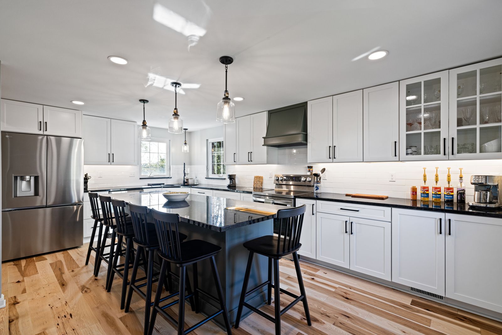 Modern kitchen remodel with white cabinets in Pittsburgh