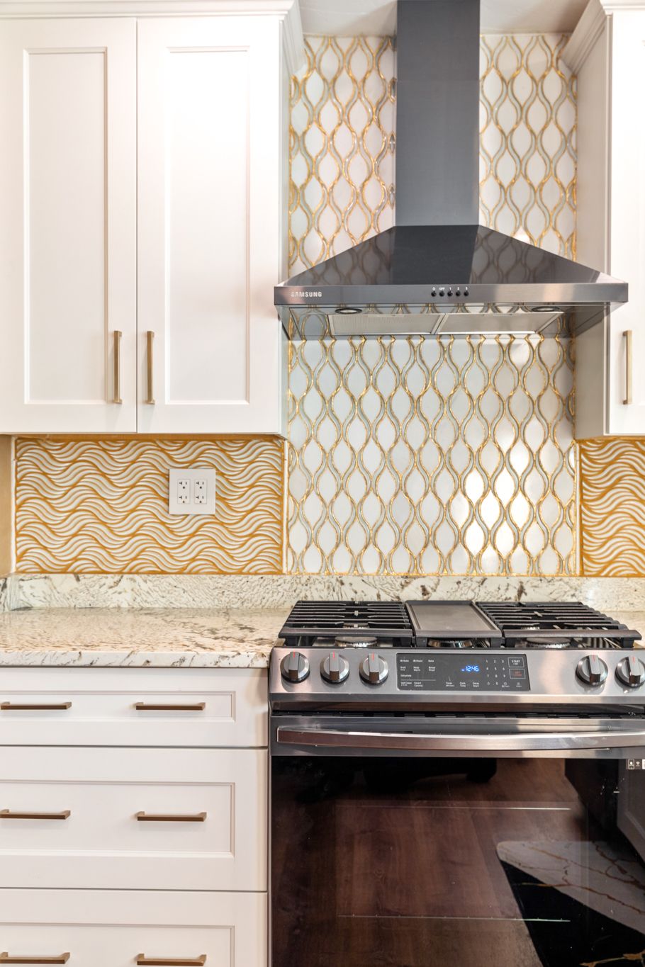 Backsplash tile installation by contractor