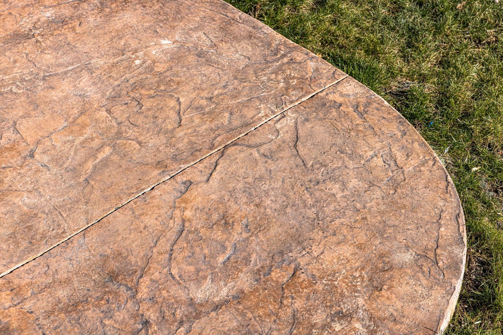 Stamped concrete patio texture closeup