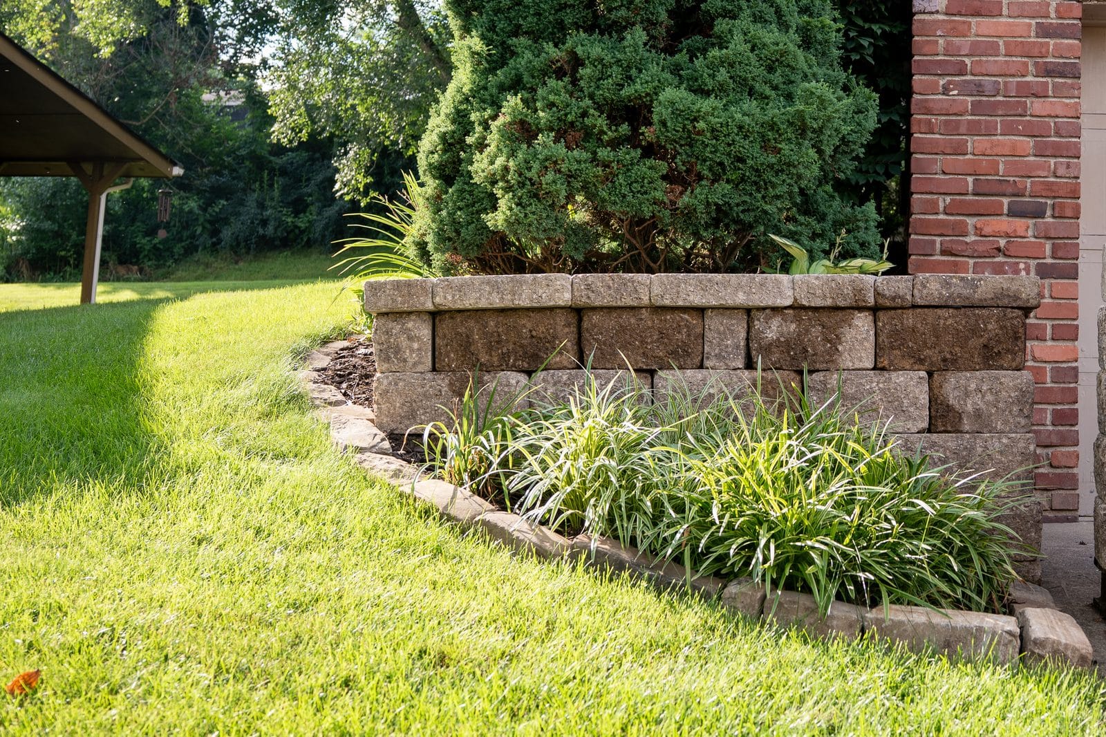 Retaining wall planter in Pittsburgh