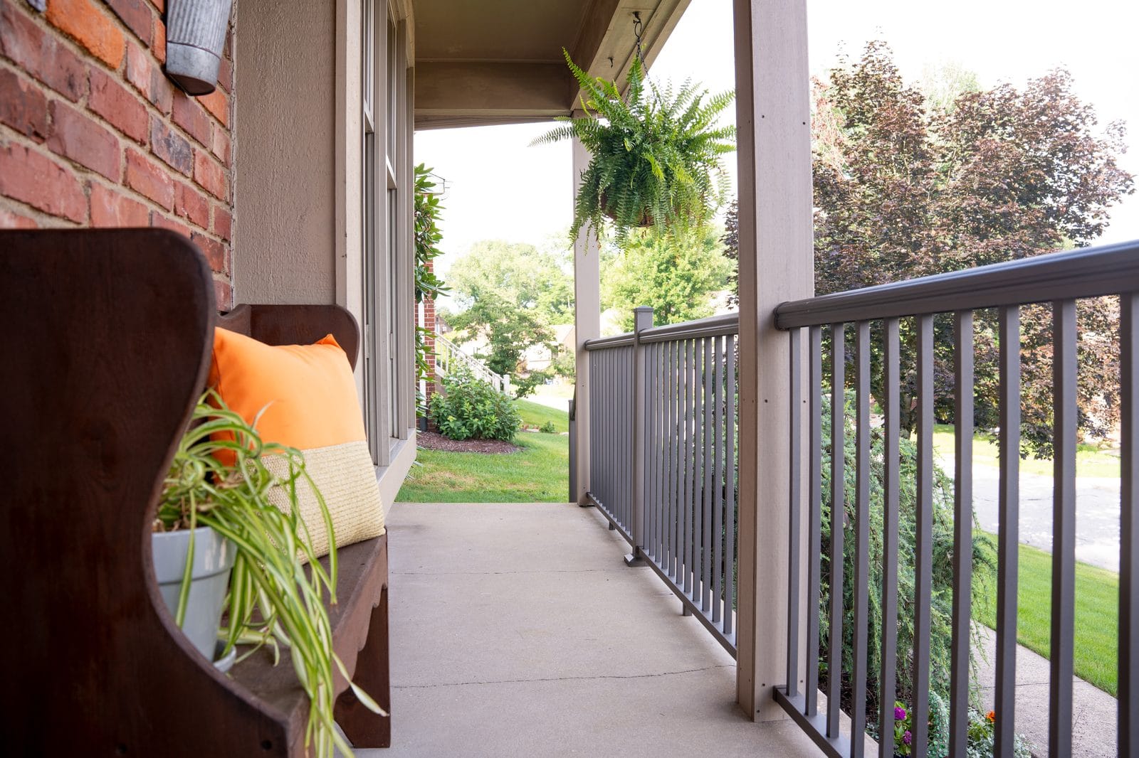 Retaining wall with railing installation