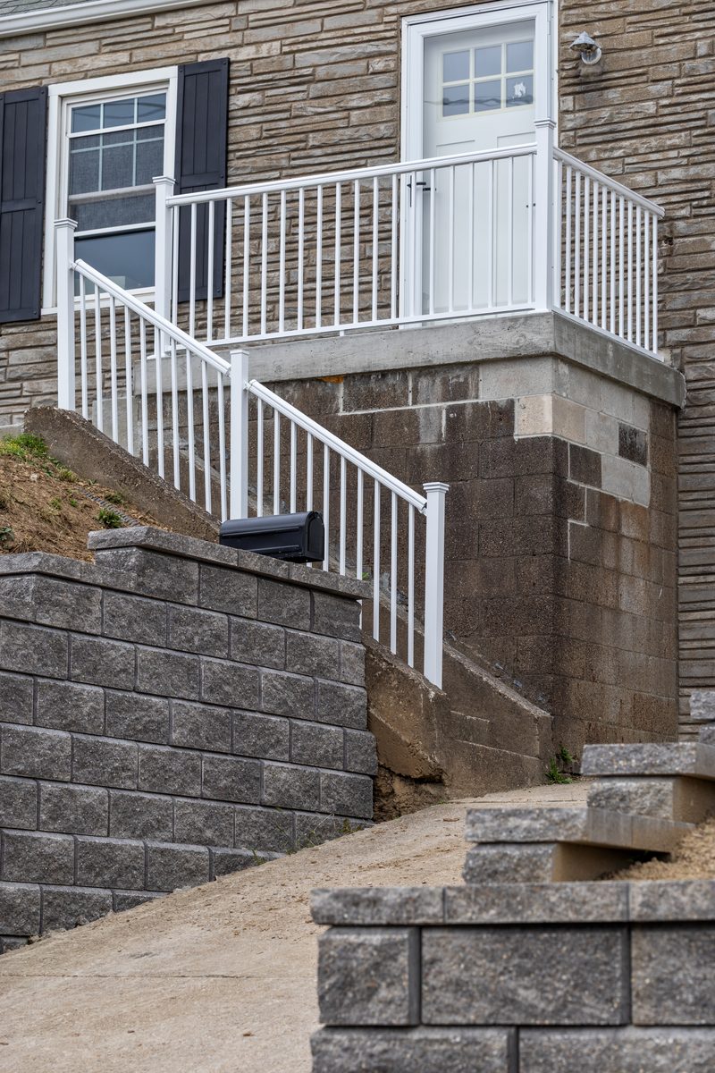 Retaining wall for slope stabilization
